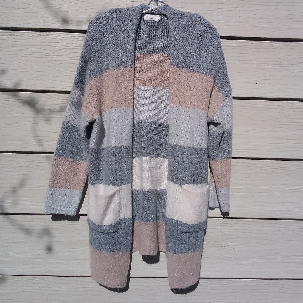 Dreamers open front, multicolor striped cardigan, XL, great condition
